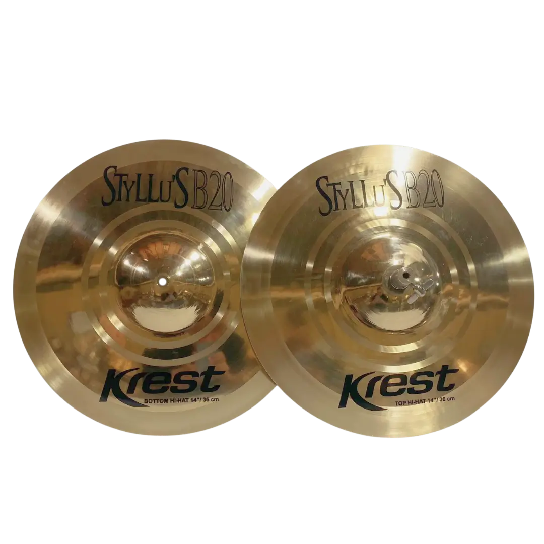 Prato de bateria Krest Cymbals | Bronze artesanal de alta qualidade | Som profissional para estúdio e palco