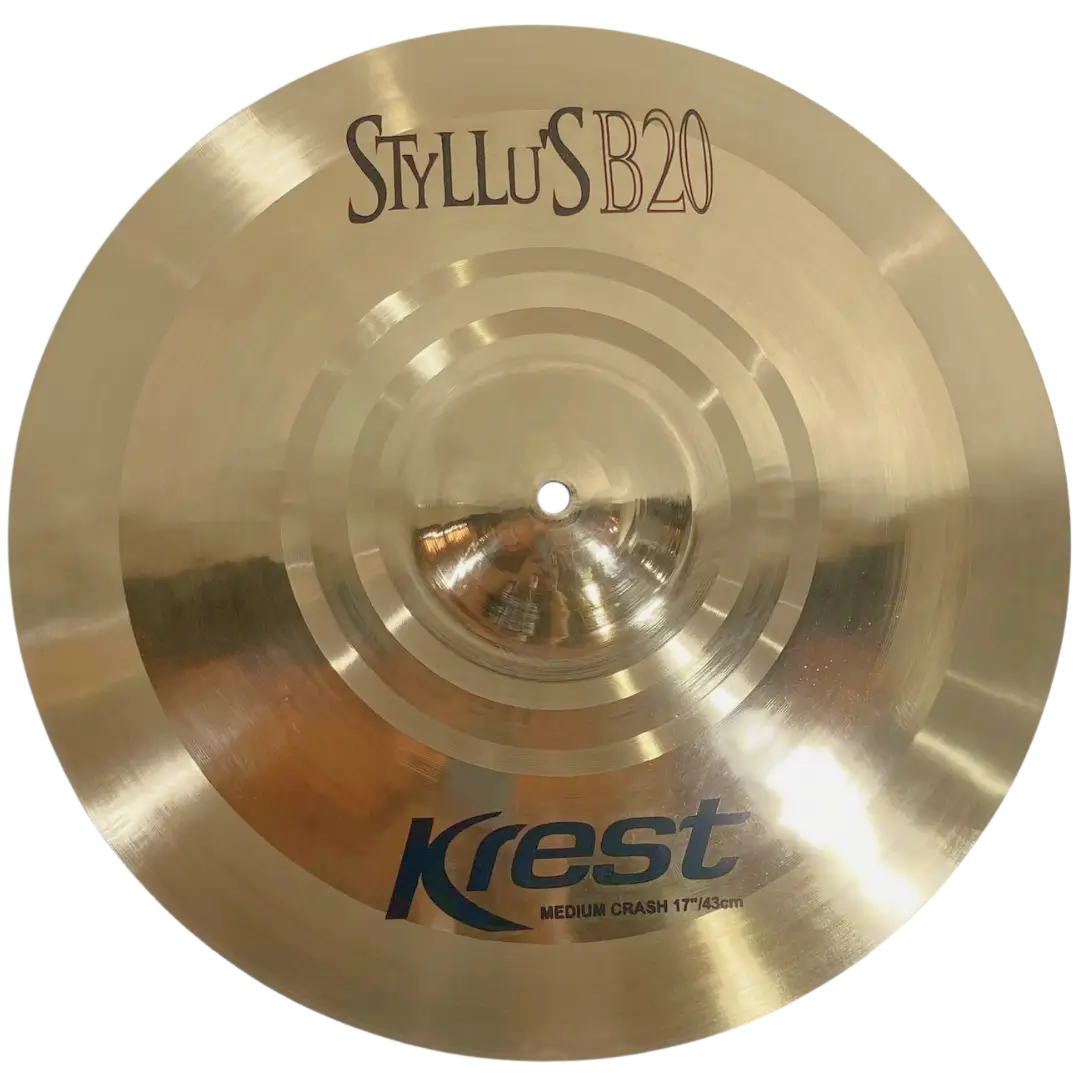 Prato de bateria Krest Cymbals | Bronze artesanal de alta qualidade | Som profissional para estúdio e palco