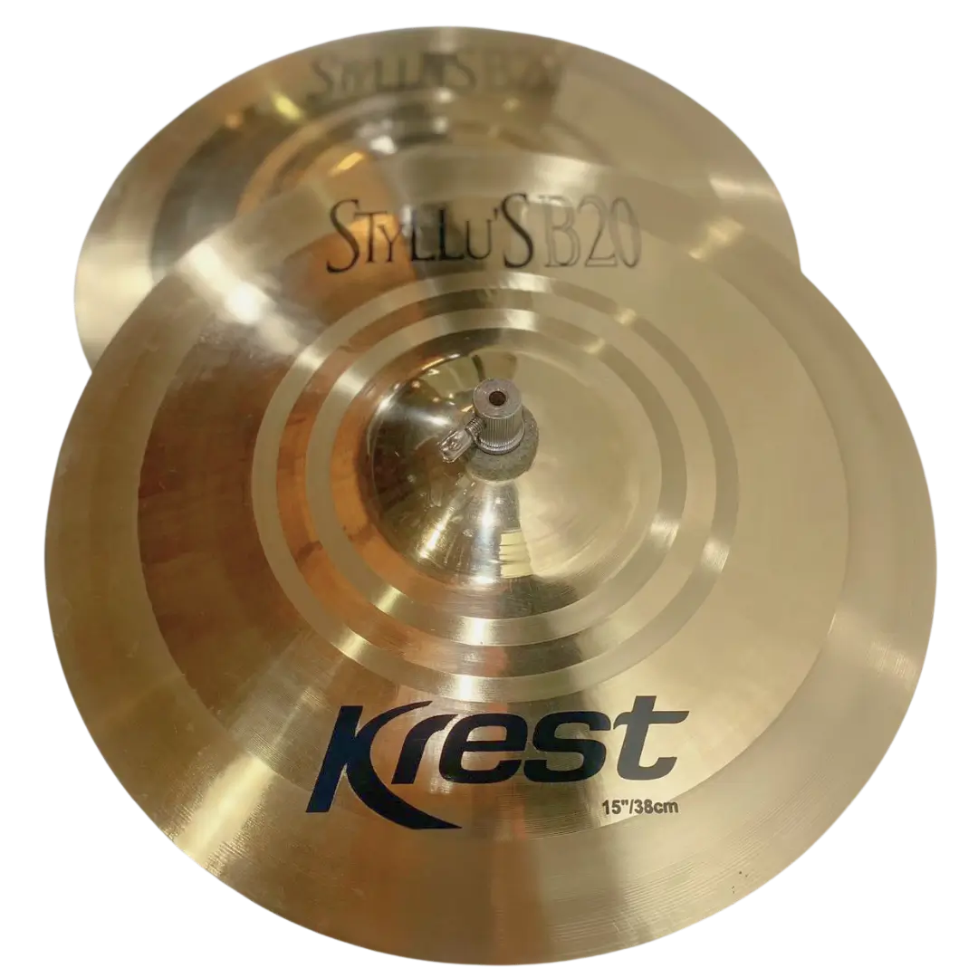 Prato de bateria Krest Cymbals | Bronze artesanal de alta qualidade | Som profissional para estúdio e palco