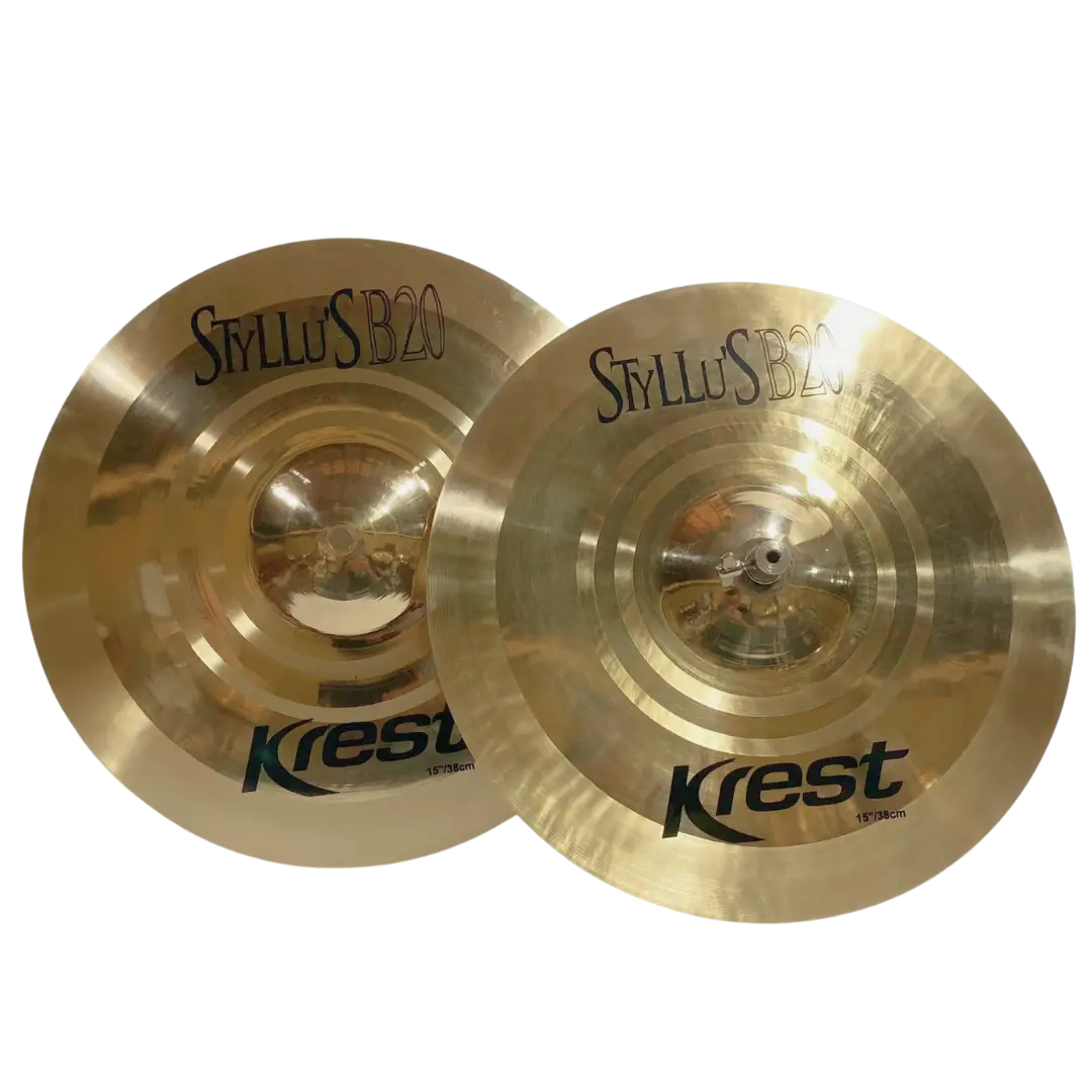 Prato de bateria Krest Cymbals | Bronze artesanal de alta qualidade | Som profissional para estúdio e palco