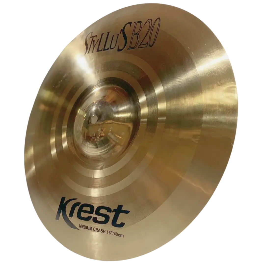 Prato de bateria Krest Cymbals | Bronze artesanal de alta qualidade | Som profissional para estúdio e palco