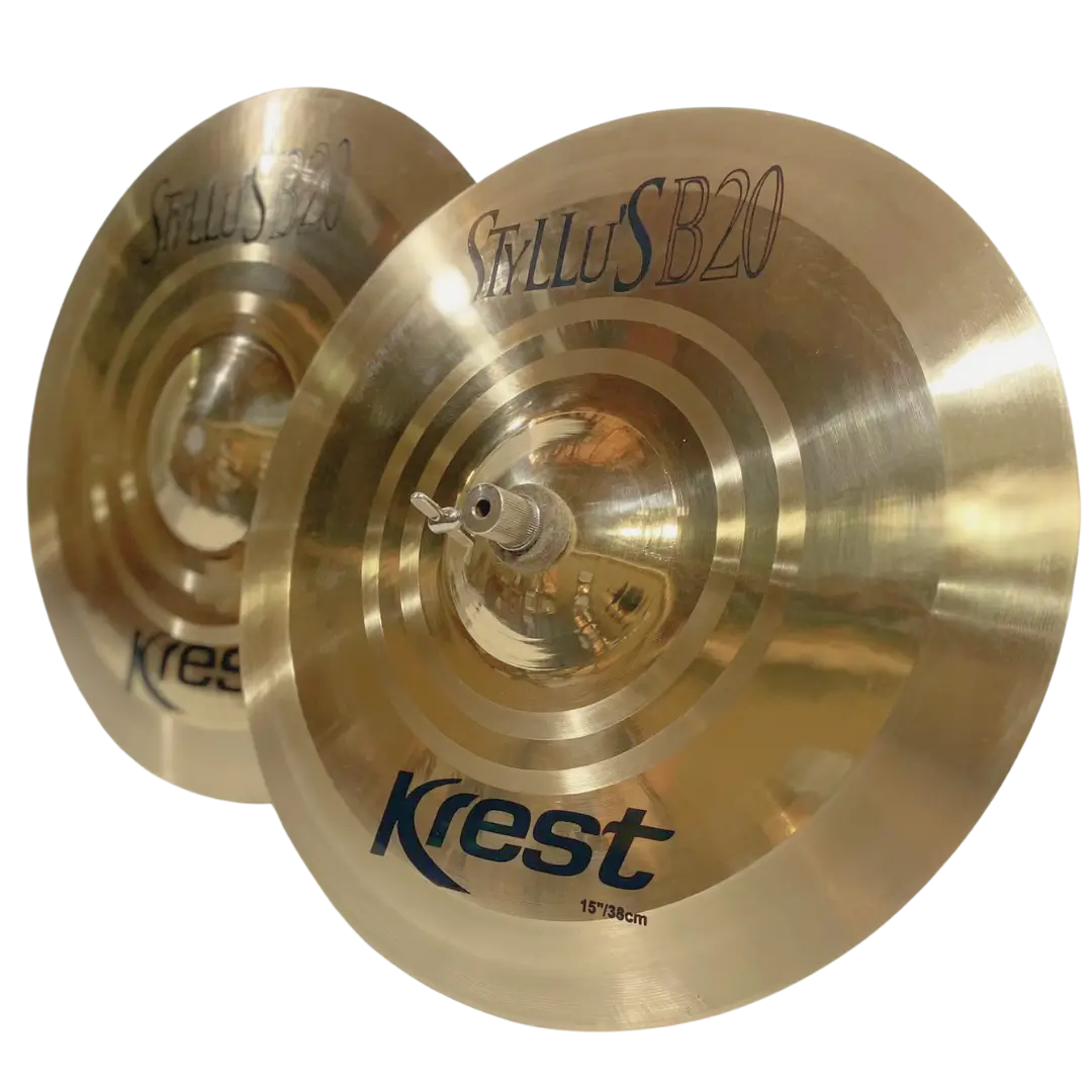 Prato de bateria Krest Cymbals | Bronze artesanal de alta qualidade | Som profissional para estúdio e palco