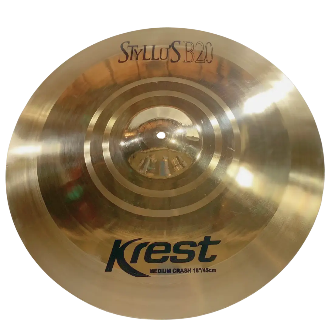 Prato de bateria Krest Cymbals | Bronze artesanal de alta qualidade | Som profissional para estúdio e palco