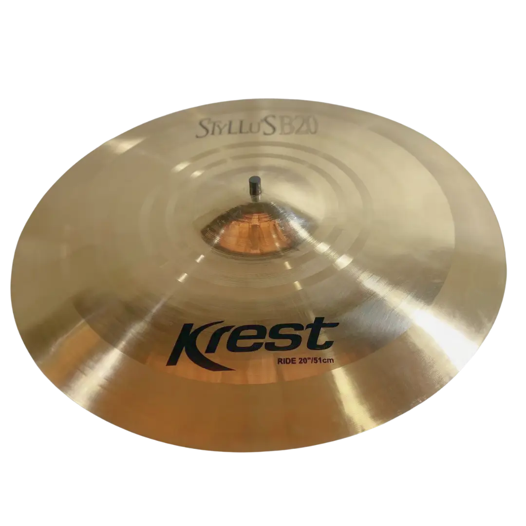 Prato de bateria Krest Cymbals | Bronze artesanal de alta qualidade | Som profissional para estúdio e palco