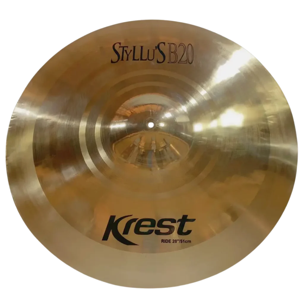 Prato de bateria Krest Cymbals | Bronze artesanal de alta qualidade | Som profissional para estúdio e palco