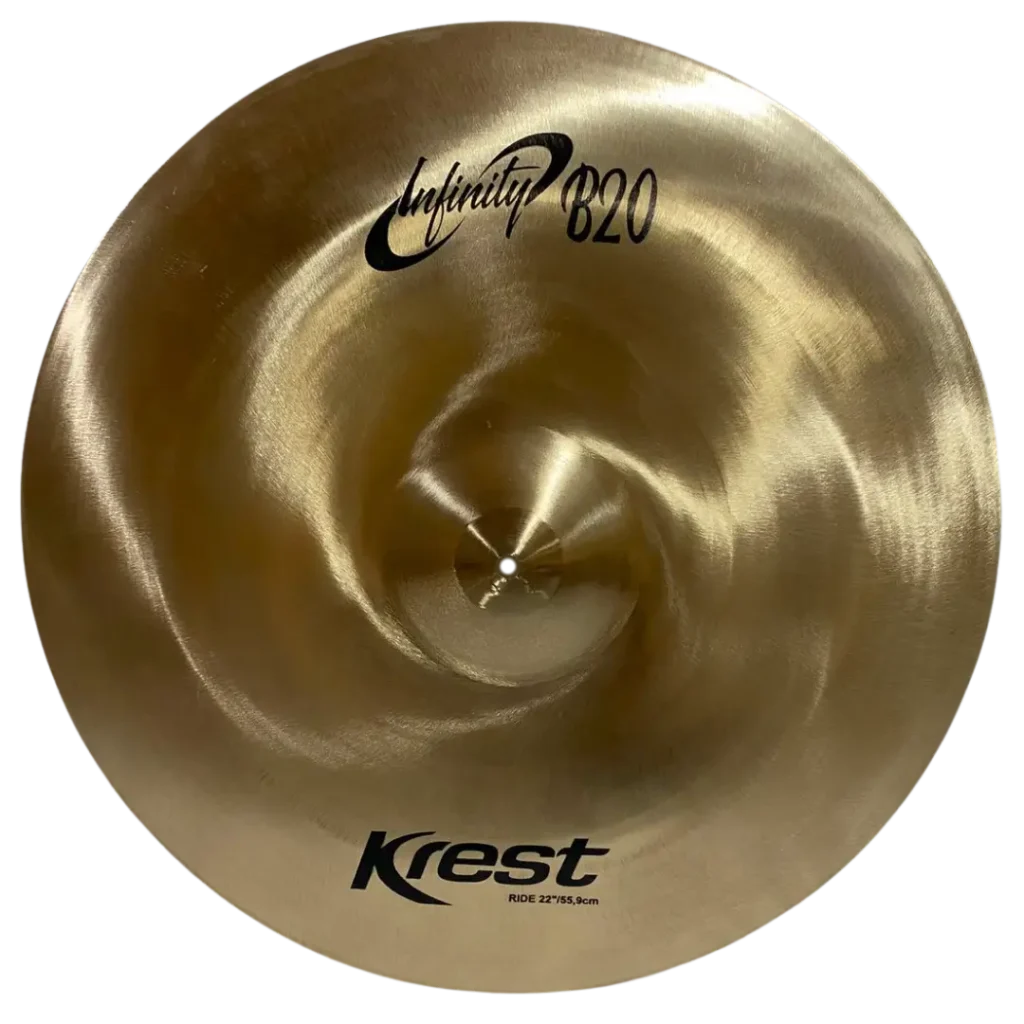 Prato de bateria Krest Cymbals | Bronze artesanal de alta qualidade | Som profissional para estúdio e palco