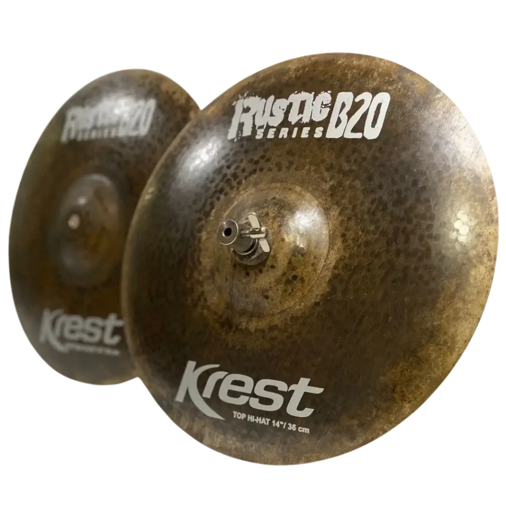 Prato de bateria Krest Cymbals | Bronze artesanal de alta qualidade | Som profissional para estúdio e palco