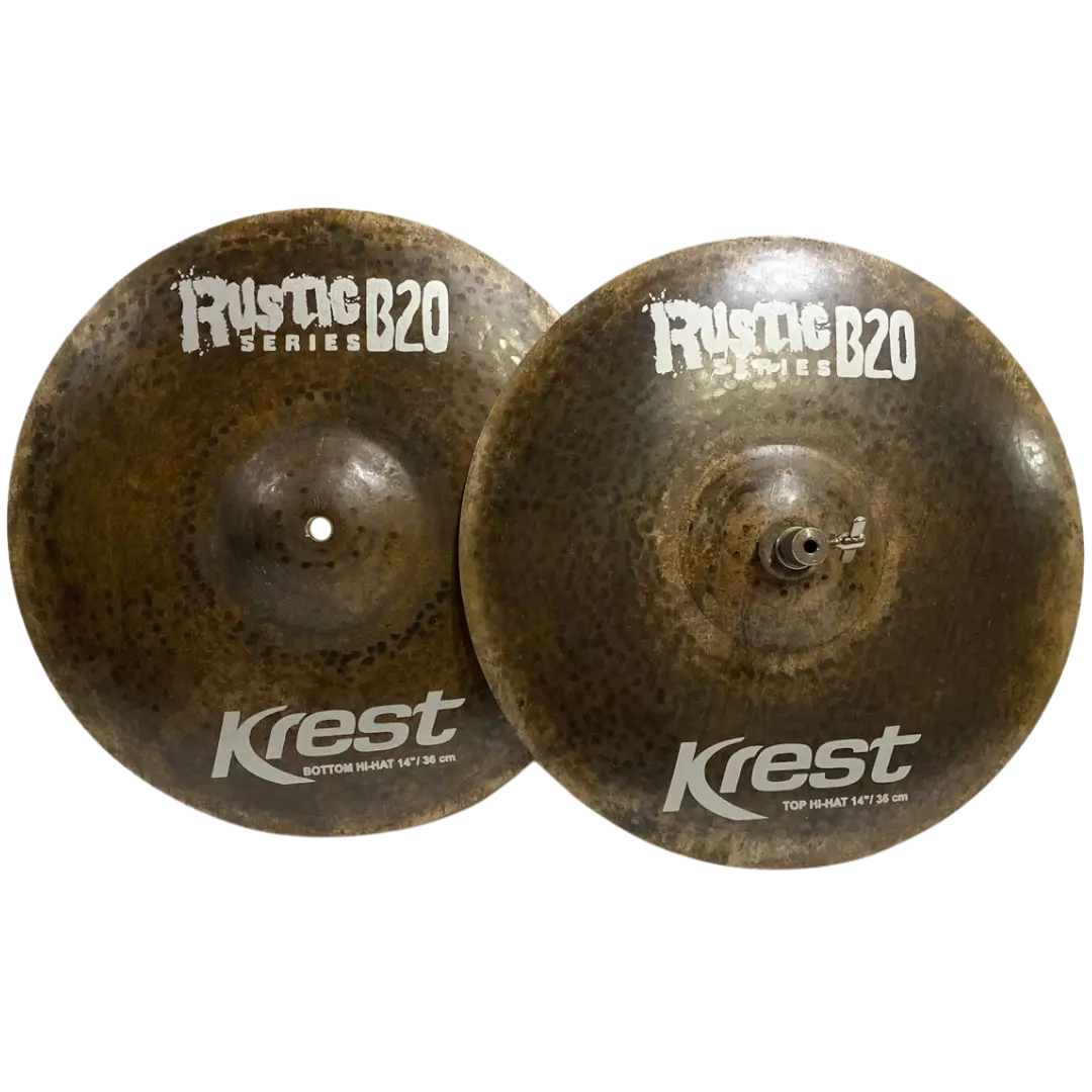 Prato de bateria Krest Cymbals | Bronze artesanal de alta qualidade | Som profissional para estúdio e palco