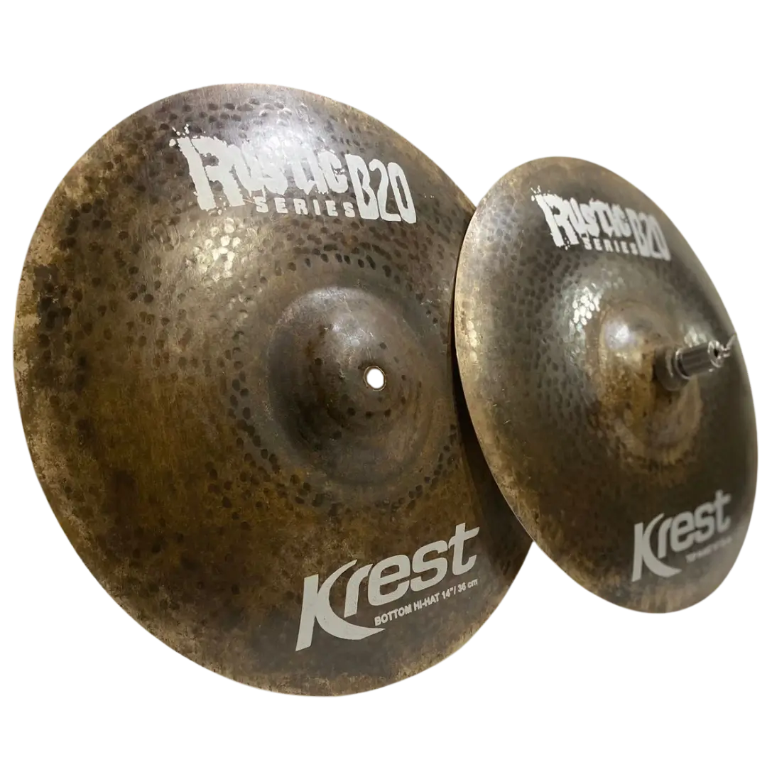Prato de bateria Krest Cymbals | Bronze artesanal de alta qualidade | Som profissional para estúdio e palco